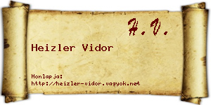 Heizler Vidor névjegykártya
